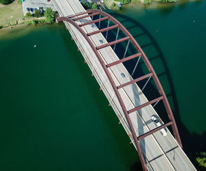 High angle view of bridge over river