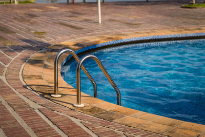 High angle view of swimming pool