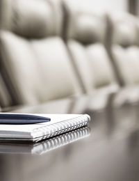 Close-up of piano keys on table