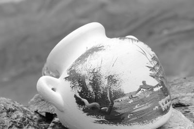 Close-up of ice cream cone on land