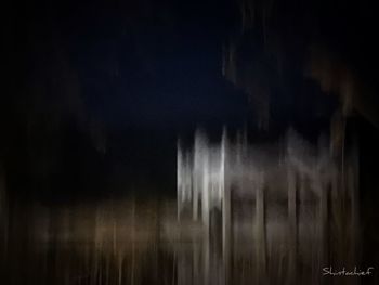 Blurred motion of water at night