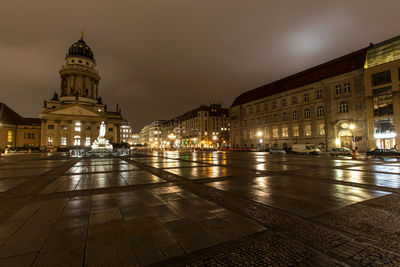 Illuminated city at night