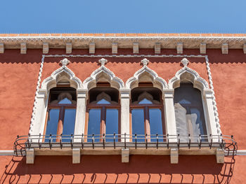 Low angle view of building against clear sky