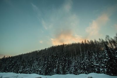 Scenic view of snow covered mountains against sky