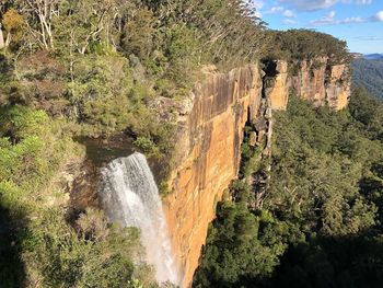 Scenic view of waterfall