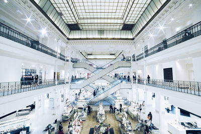 High angle view of people in shopping mall