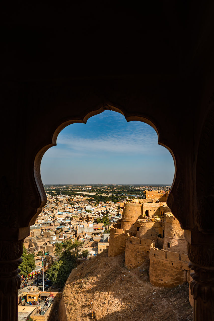 architecture, arch, built structure, history, the past, travel destinations, building exterior, ancient history, ancient, travel, nature, building, city, sky, no people, temple, tourism, old, old ruin, cityscape, rock, outdoors, fort, ruins, clear sky, wall