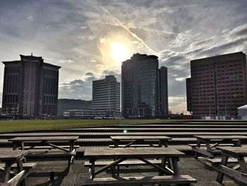 Modern cityscape against sky