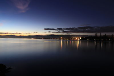 Scenic view of sea against sky at sunset