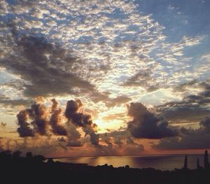 Scenic view of dramatic sky during sunset