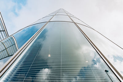 Low angle view of modern building against sky