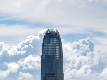 Low angle view of modern buildings against sky