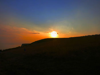 Scenic view of landscape at sunset