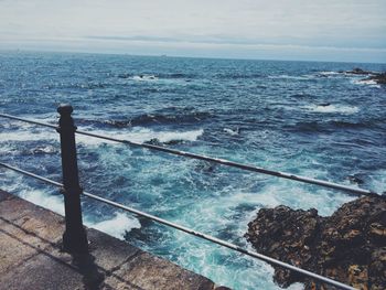 High angle view of sea against sky