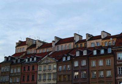 Low angle view of residential buildings against sky