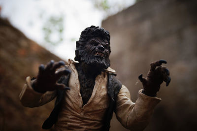 Close-up of statue against sky