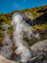 Scenic view of sulfuric gas 