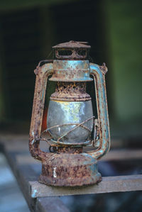 Close-up of old lantern