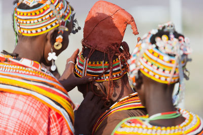 Turkana woman wearing the hand made bead traditional jewerly
