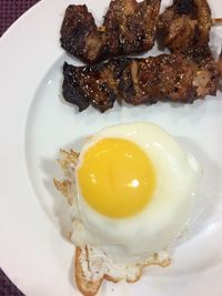 Close-up of breakfast served on plate