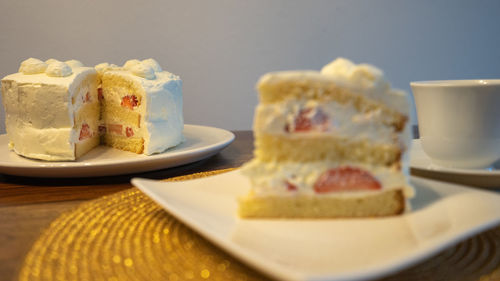 Close-up of cake on table