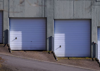 Closed door of building