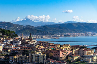 Panoramic view of vietri, a picturesque town near salerno considered the gateway to the amalfi coast