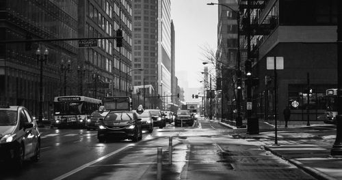 Traffic on road in city