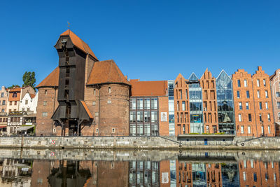 Reflection of buildings in water