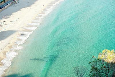 Scenic view of beach and blue water