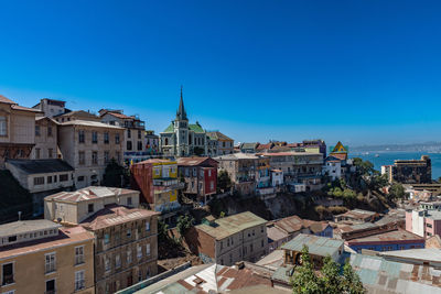 Colored buildings of the unesco world heritage city of valparaiso, chile