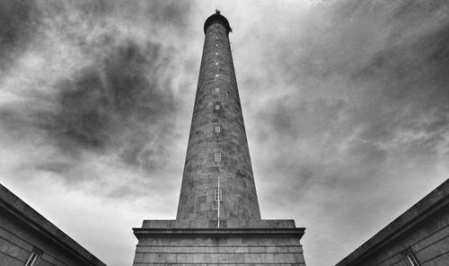 Low angle view of obelisk against sky