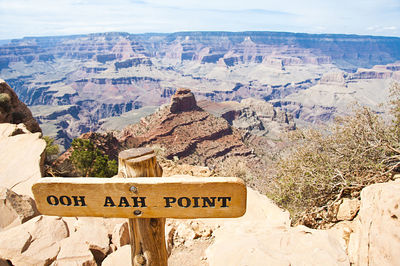 Information sign on rock