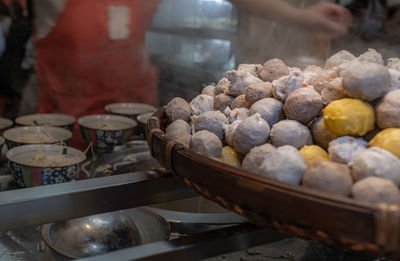 Fish ball,meat ball,pork ball is traditional food at jiufen in taiwan