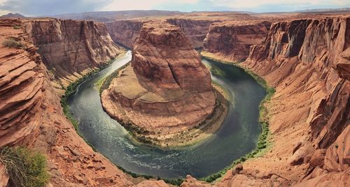 High angle view of rock formations