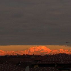 Scenic view of mountains at sunset