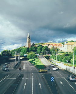 Dramatic sky over city