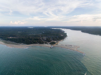 Beautiful coastal view where freshwater meet salt water