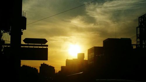 Buildings at sunset