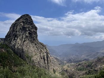 Rock formations on landscape against sky