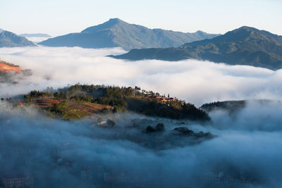 Scenic view of mountains against sky