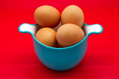 Close-up of egg in bowl on table