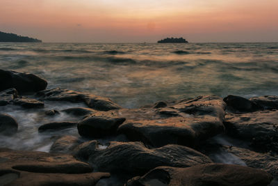 Sunrise long exposure at koh rong island