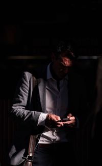 Man using mobile phone