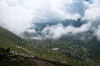 Scenic view of mountains against sky