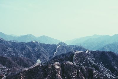 Great wall of china against sky