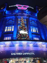 Low angle view of illuminated building