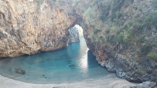 Rock formation in sea