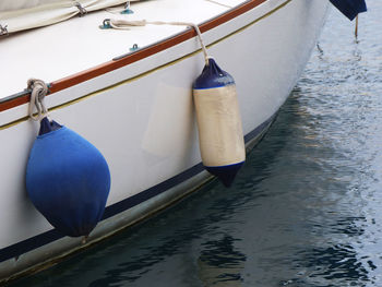 Close-up of a cropped boat in water