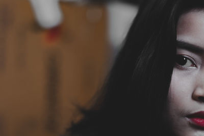 Close-up portrait of a woman